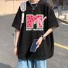 High Quality MTV Music Television Watermelon Graphic Short Sleeve T-shirts Men Women Fashion Y2k T Shirt Unisex 100% Cotton Tops