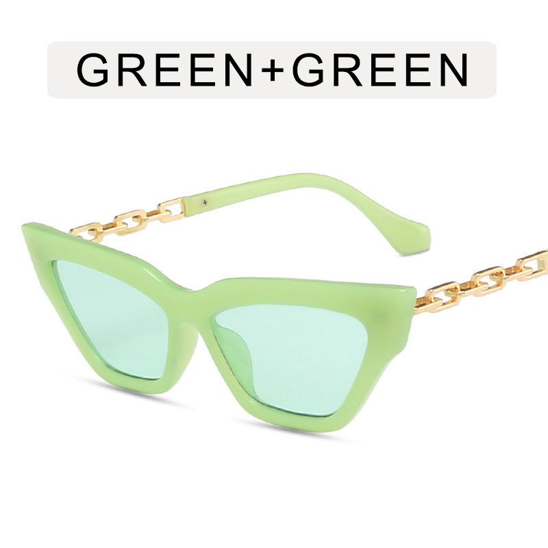 New Fashion Sunglasses Women Cat Eye Shape Metal Chain Leg Sun Glasses Women European American Style Women’s Sunglasses