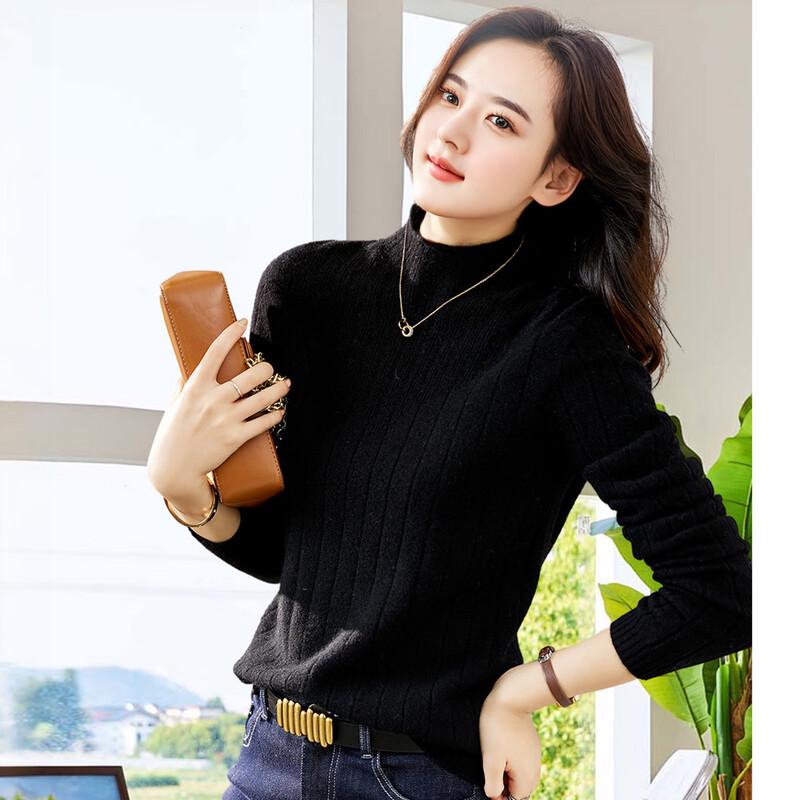 

Mocana Women s Rolled-Edge Mock Neck Wool Sweater XL