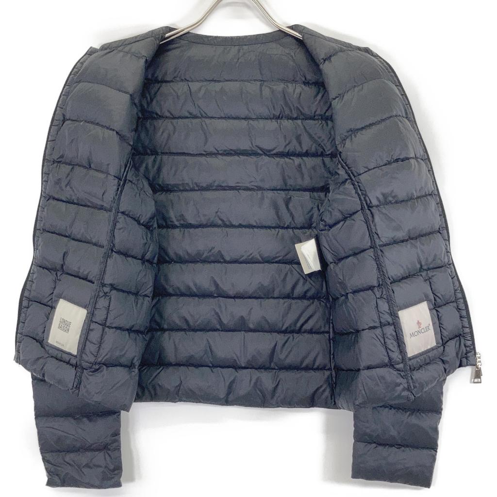 MONCLER CRISTALLETTE GIUBBOTTO collarless down Jacket 1 NavyUsed