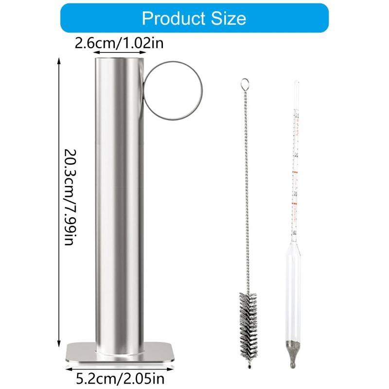 Maple Syrup Hydrometer Test Cup Measure Sugar Content Stainless Steel Equipment Accurate Design for Syrup Supplies