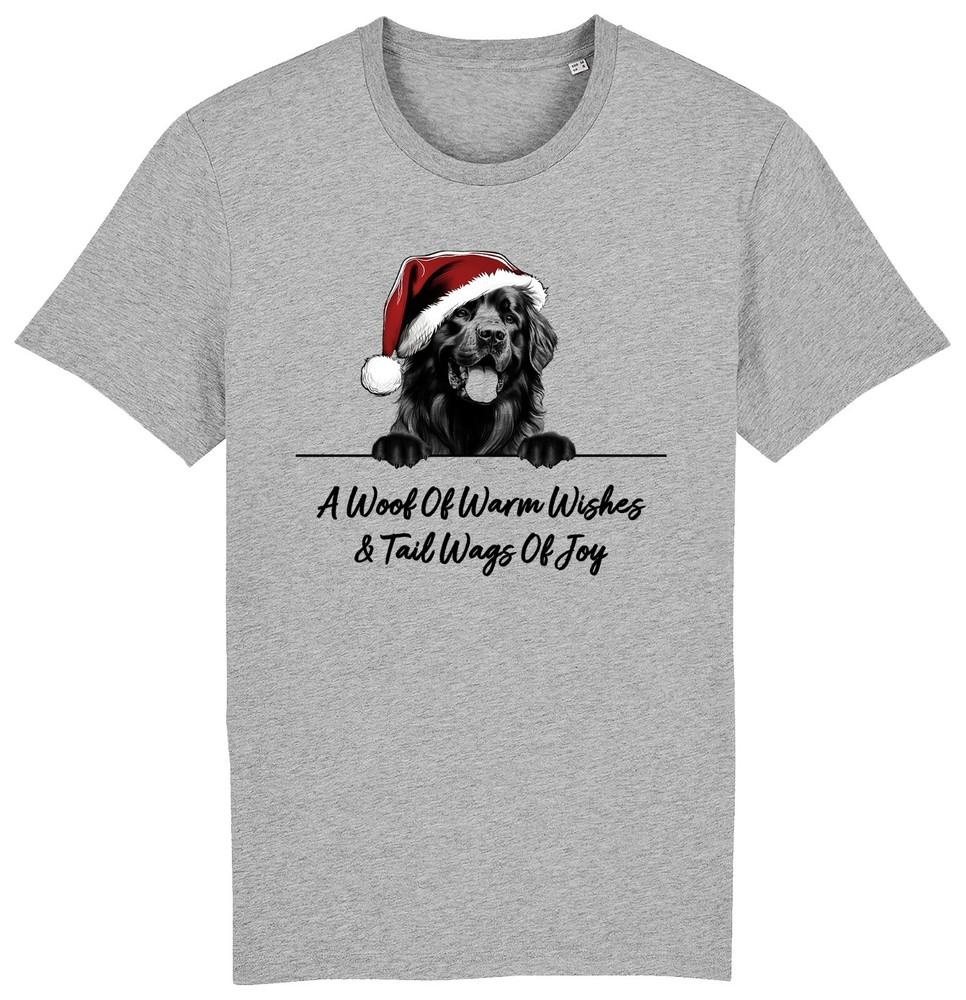 

NEWFOUNDLAND Christmas Dog T-Shirt Adults Kids Woof Wishes Tail Wags Dogs Gift 4XL