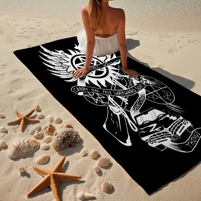 Natural Symbolism Beach Towel, Super Soft Microfiber, Gift for Her/Him, Birthday, for Pool, Beach, Travel, Home Decor Fan Gifts