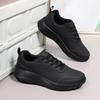 Mens Running Shoes Fashion Ultralight Leather Sneakers Summer Breathe Snug Lace Up Design Versatile Casual Shoes Daily Commuting