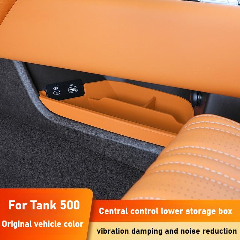 For GWM Tank 500 Hi4-T Hi4-Z 2026 Car Central Control Lower Storage Box Special Silicone Storage Tray Built In Car Accessories