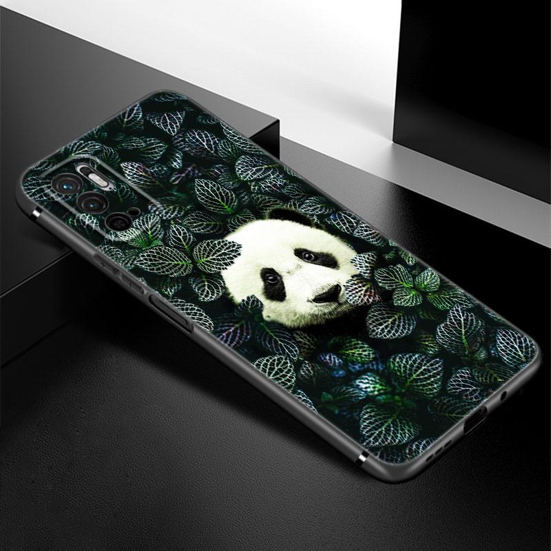 Panda Chinese Bear Phone Case For Xiaomi Redmi Note 7 8 9 10 Lite 11 11E 11T 12 Pro 11S 4G 10T 5G 8T 9S 10S Soft TPU Black Cover