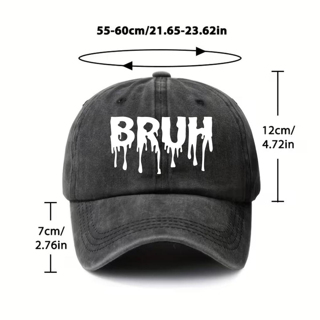 BRUH Baseball Cap Fashionable American Street Style Casual Fashion Sun Hat