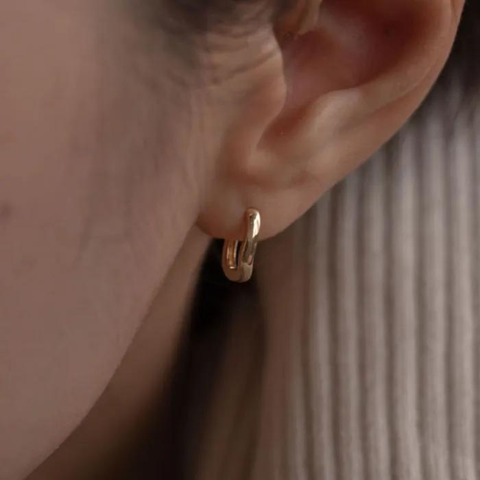 14k natural wave one touch earrings (1pair)