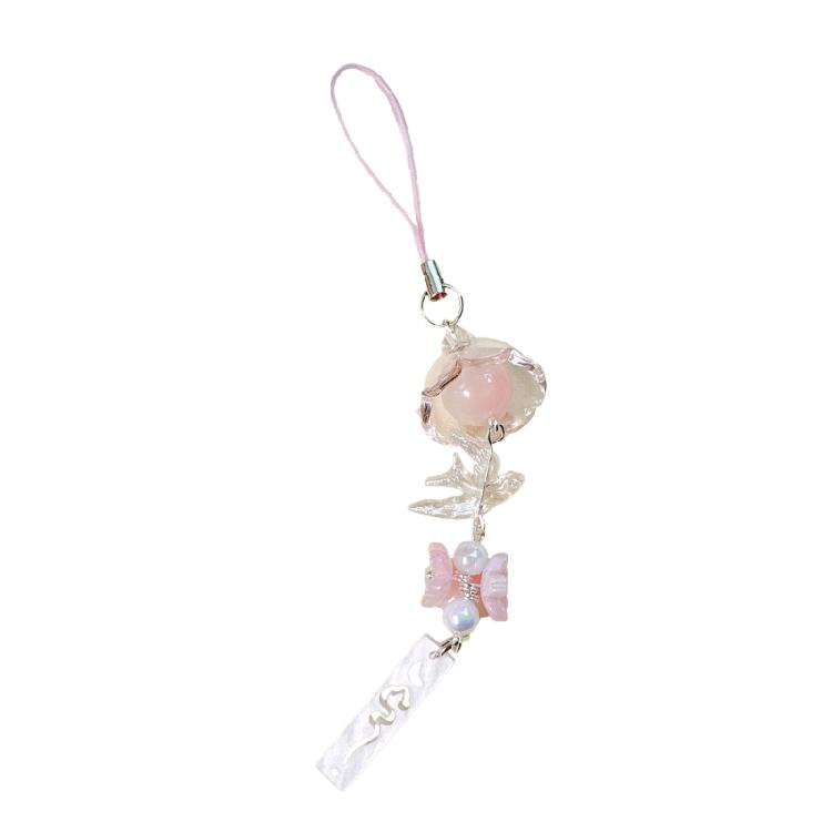 Handmade Bird Wind Chime Phone Strap Unique Flower Pendant Women Key Jewelry Acrylic Texture Suitable for Fashion Women
