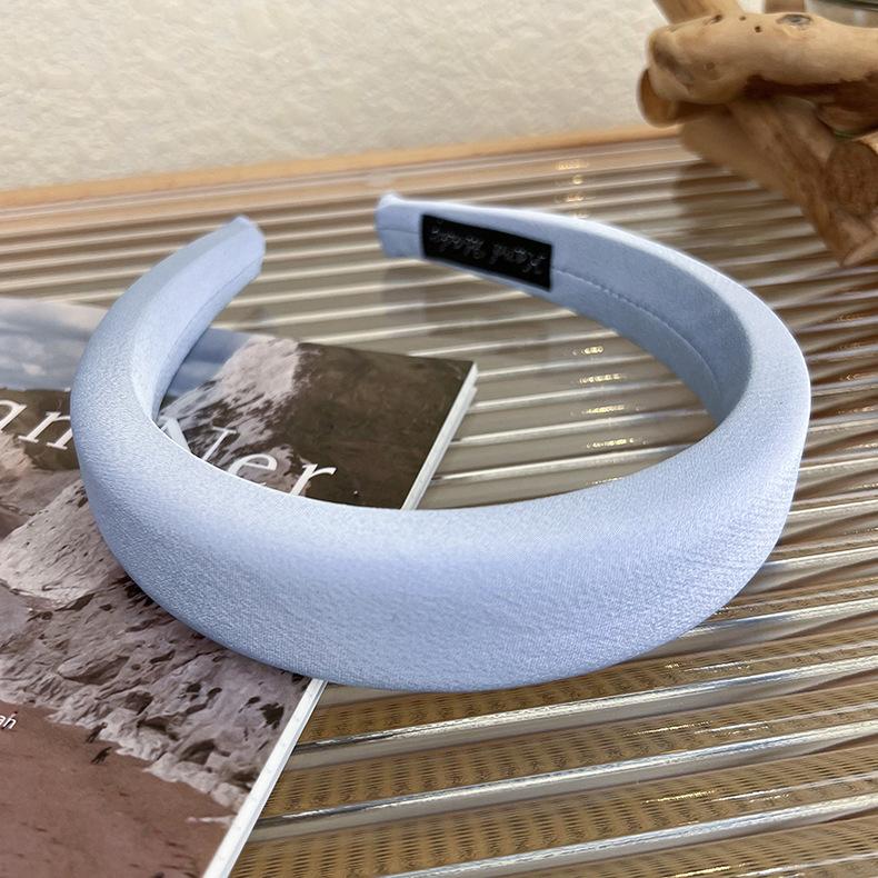 Spring/Summer New Satin Glossy Sponge Wide Hair Hoop Womans Fashion Elegant  Headband Wash Face Hair Band Female Headdress
