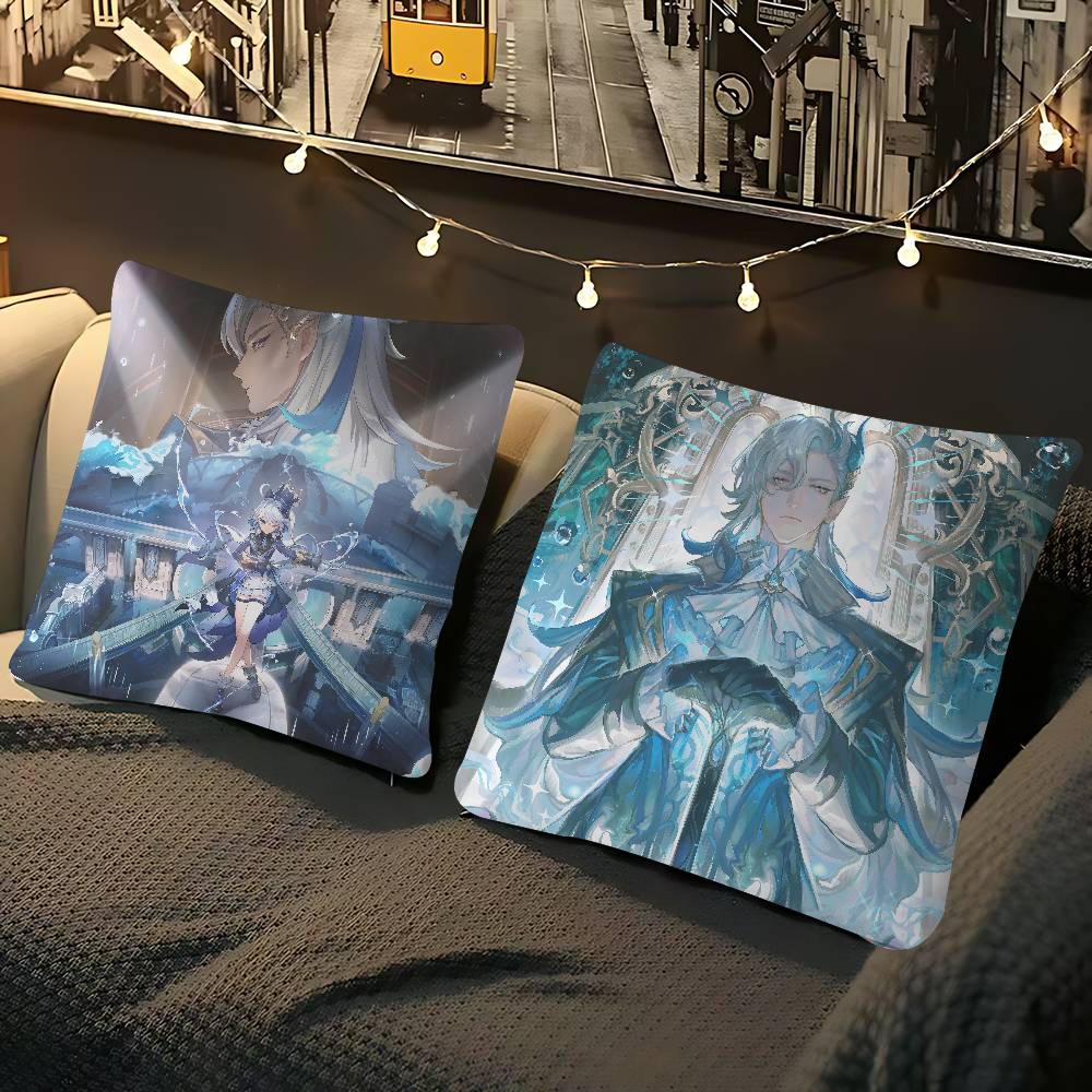Neuvillette Genshin Impact Kissenbezug Abnehmbarer Waschbarer Kissenbezug – Ganzjahresweiches Leinen
