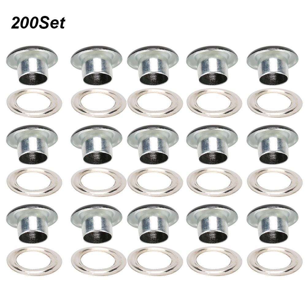 200 Sets   Buckle Metallic Grommet Shoes Lther Bags   Craft Button Rivet Tool 6mm