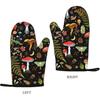 Mushroom Oven Mitts and Pot Holders 2pcs Set, Kitchen Oven Glove Heat Resistant Oven Mitts and Potholder with Non-Slip Silicone Surface for Cooking(1