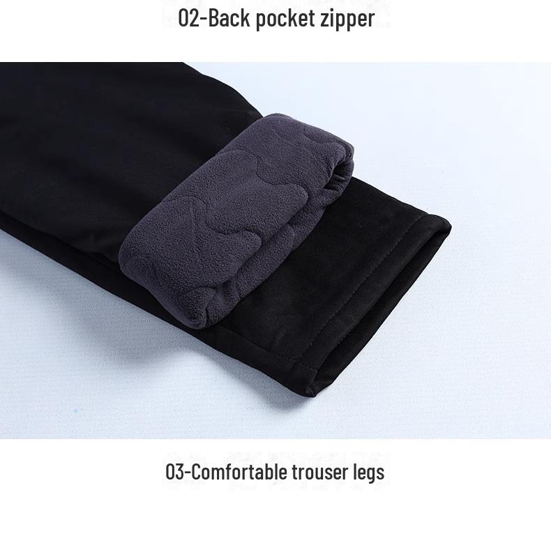 Men's Thickened Cotton Winter Trousers - Casual and Warm for Middle-Aged and Elderly Dads