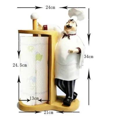 Kitchen Tissue Storage Box, Creative Vertical Chef Sculpture Tissue Holder, Centerpiece of Dining Table, Household Tissue Box