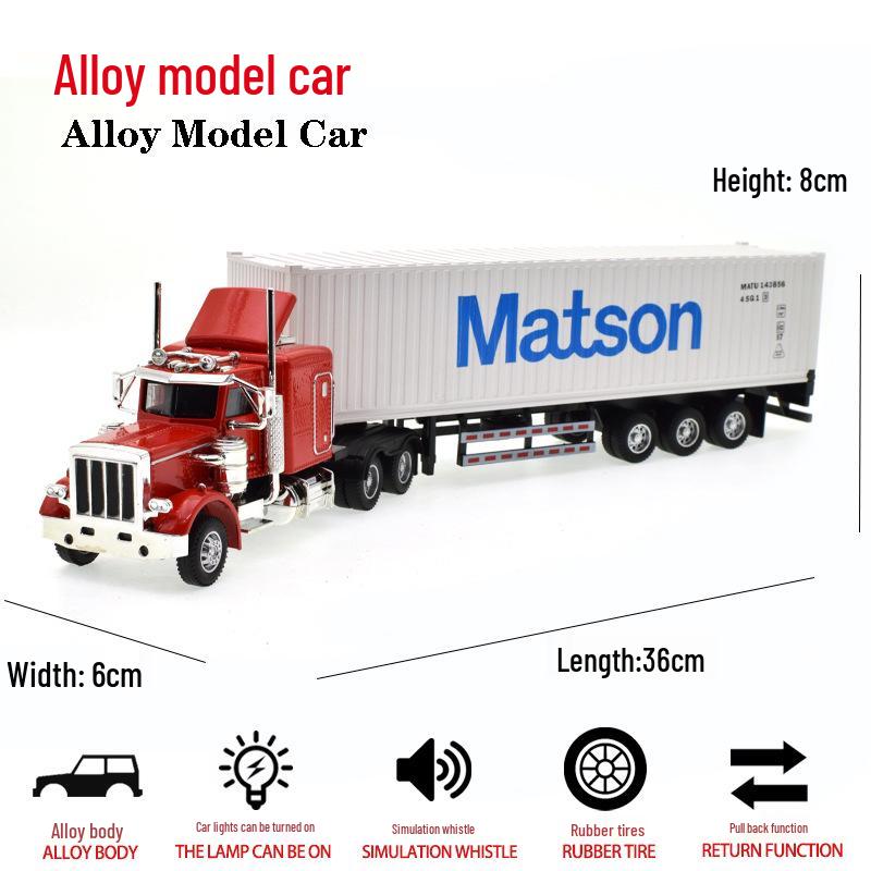 

Игрушечная модель полуприцепа из сплава – Американский грузовик-контейнеровоз