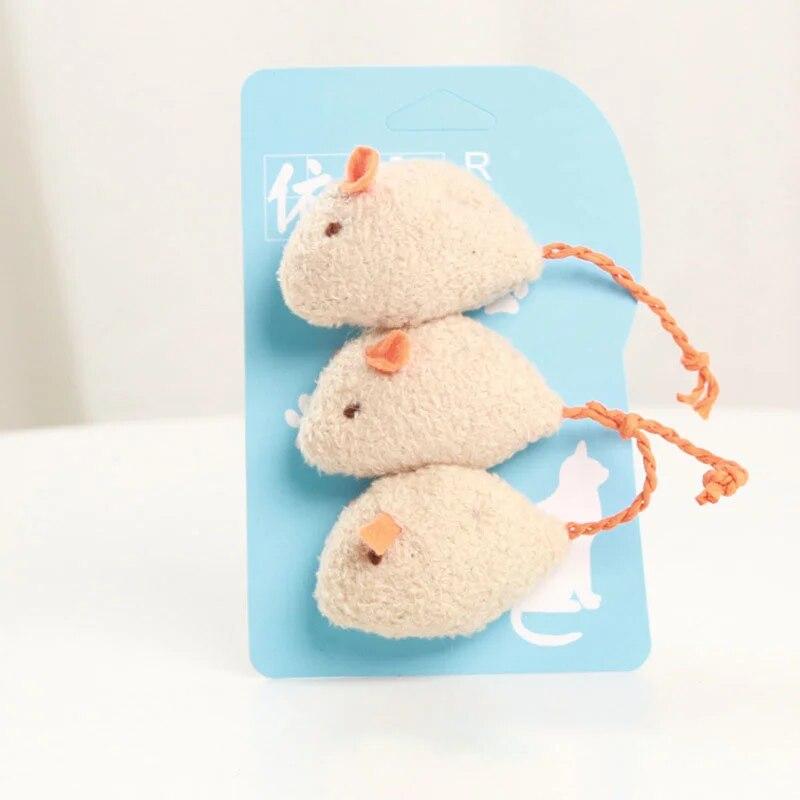 3pcs Pet Cat Toys Plush Simulation Mouse Toy Cat Scratch Bite Resistance Interactive Mouse Toy Playing Toy For Cat Kitten