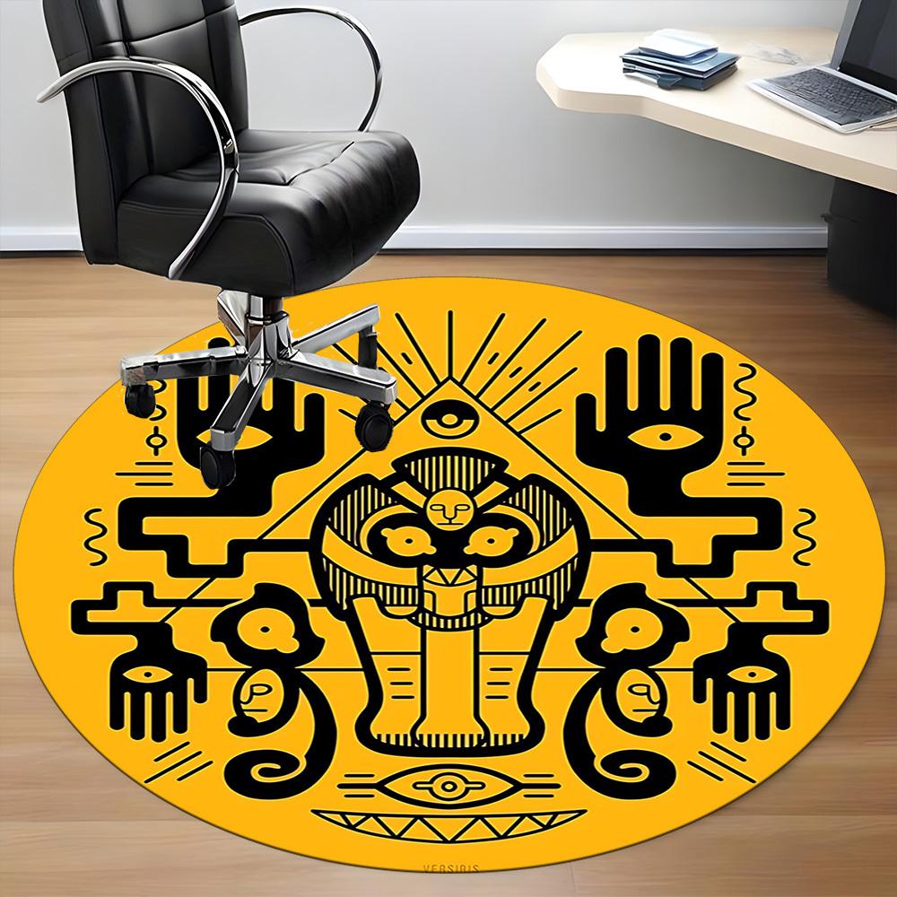 1pc Art Eyes Hands Office Round Area Rug, Indoor Mat Suitable For Office, Under Office Chairs Bedroom Living Room Home Decor, Room Deco