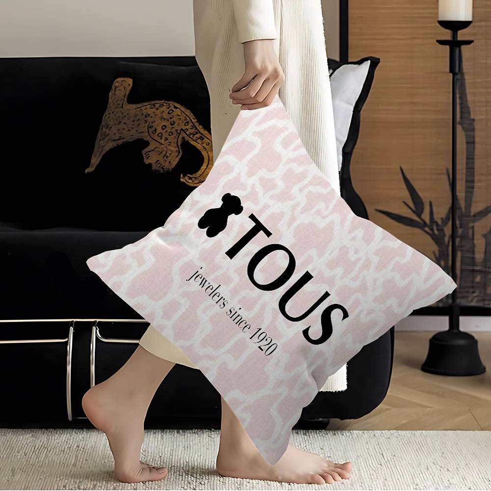 Cute T-TOUSes Bear Pillow Cushion Cover Pillowcase Living Room Sofa Home Decor Customized