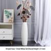 Nordic Minimalist Ceramic White Floor Vase for Dried Flowers and Lucky Bamboo, Living Room Decor