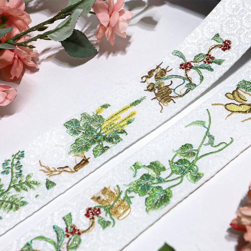 Left/Right Chinese Style Embroidered Lace Trim Fabric Collar Decoration for Hanfu Ancient Costume Skirt DIY Sewing Accessories