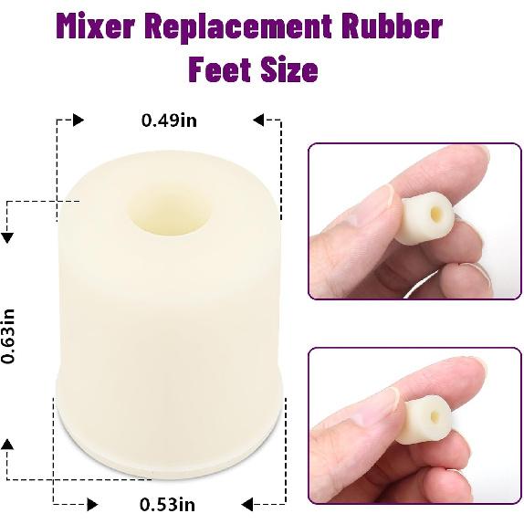 Mixer Rubber Feet Compatible with KitchenAid Stand Mixers Feet, Mixer Feet Pads, Mixer Rubber Feet Replacement Parts 4161530, 9709707, for KSM90,