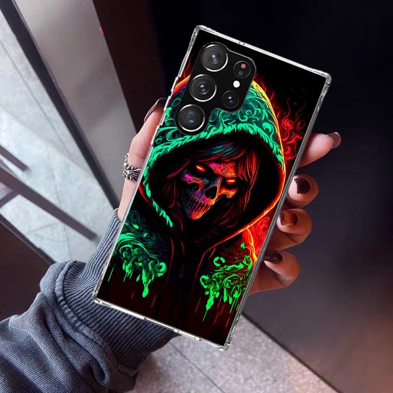 Halloween Moon Witch Horror Phone Case For Samsung Galaxy S23 S24 S25 Edge S26 Ultra S22 + S21 Plus S20 FE Cover Silicone Print