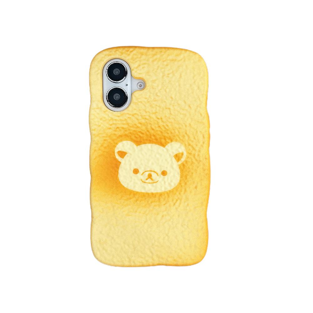 

Kawaii Bread Rilakkuma Bear Soft Silicone Shockproof Back Cover Cute Cartoon Phone Case For iPhone 16 15 14 13 12 11 Pro For iPhone 16 Pro Max жёлтый