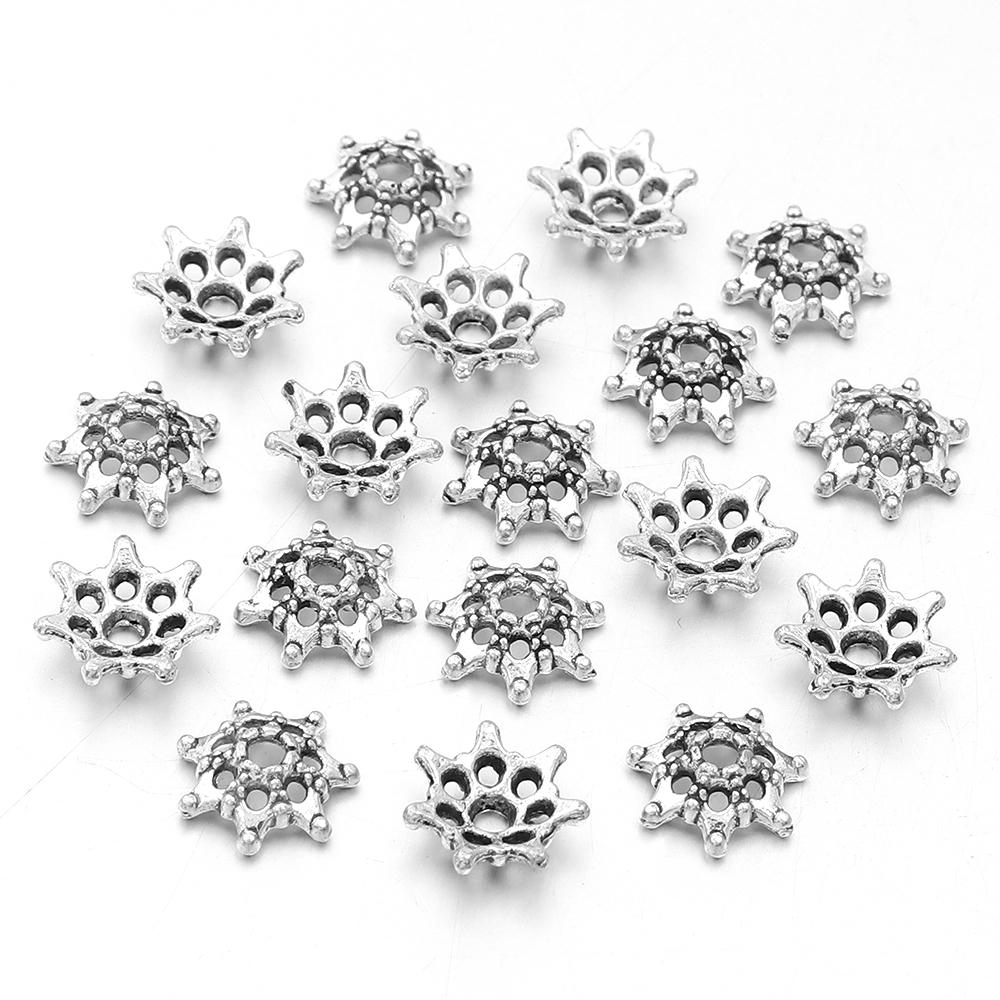 100pcs/lot Vintage Flower Bead End Caps Bead Caps Spacer Beads For Jewelry Making DIY Necklace Bracelet Earrings Accessories