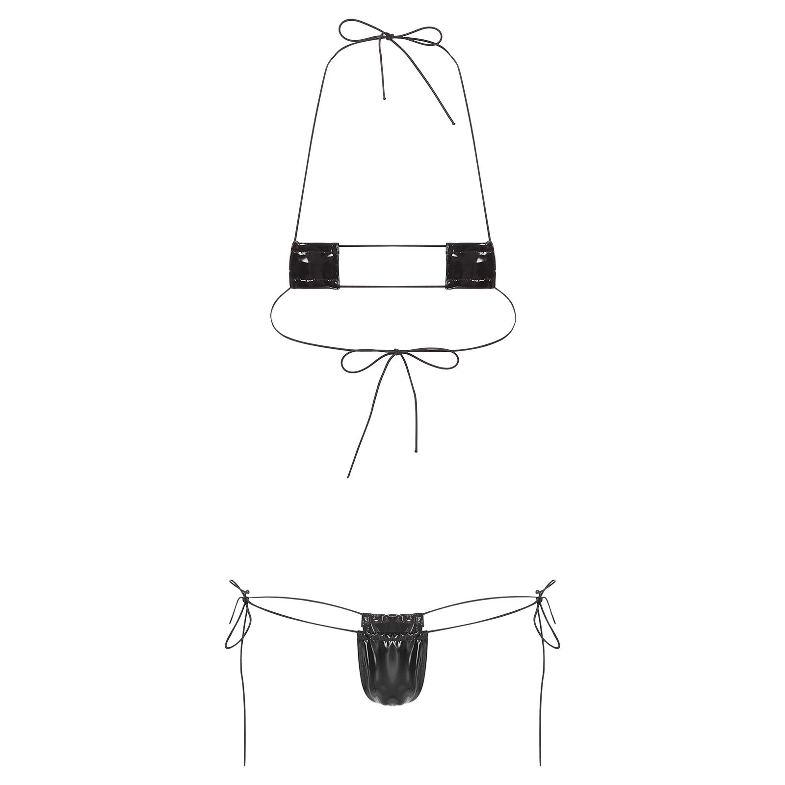 

Комплект мікробікіні Купальники Жіночий купальник Жіночий бюстгальтер Biquini на шнурівці з низькими посадками Купальні костюми бікіні для нічного клубу One Size