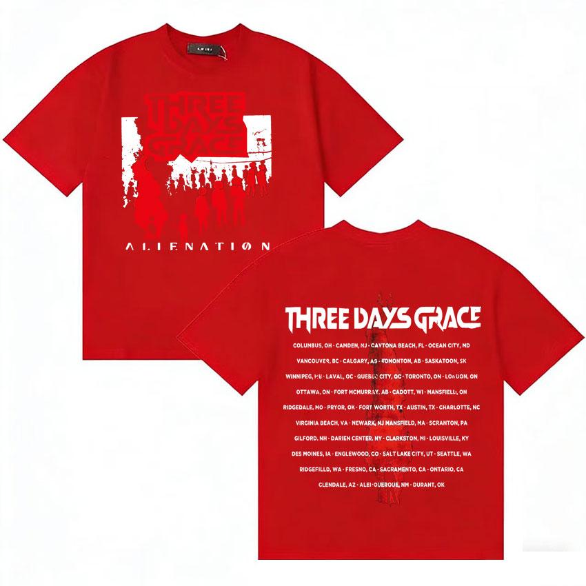 

Fans Music ALIENATION 2025 TOUR TEE THREE DAYS GRACE Hip Hop Casual Tshirts Cotton ONeck Fashion Short Sleeve Tshirt Streetwear S