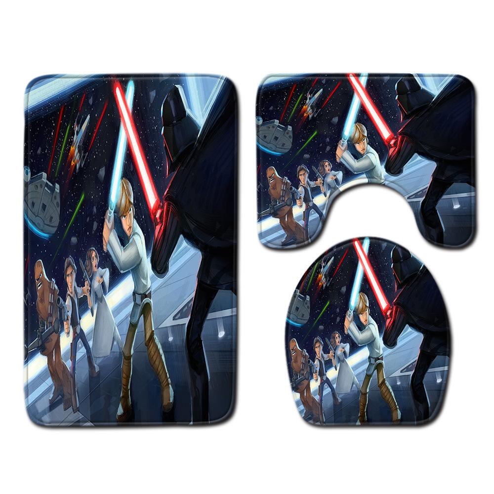 

Animation Bathroom Floor Mat Three-Piece Bathroom Carpet Toilet Mat Set Door Mat Bathroom Non-Slip Mat 45cmx75cm