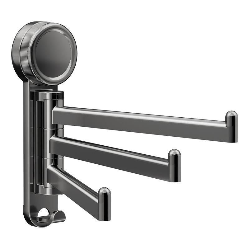 Swivel Towel Rack, 3-Arm Suction Cup Towel Holder, Thicken Aluminum Swing Out Towel Bar, Rustproof Space Saving Towel Hanger