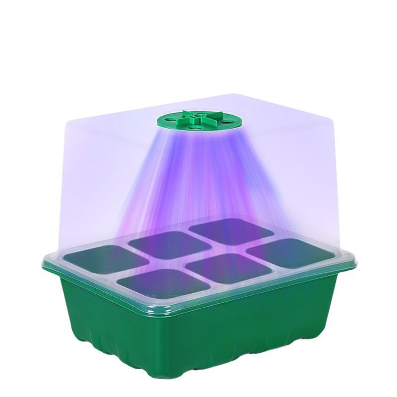 6/12-Hole LED Seedling Box: Adjustable, Breathable, Heat-Insulating, Large Capacity Sowing & Cuttings Tray.