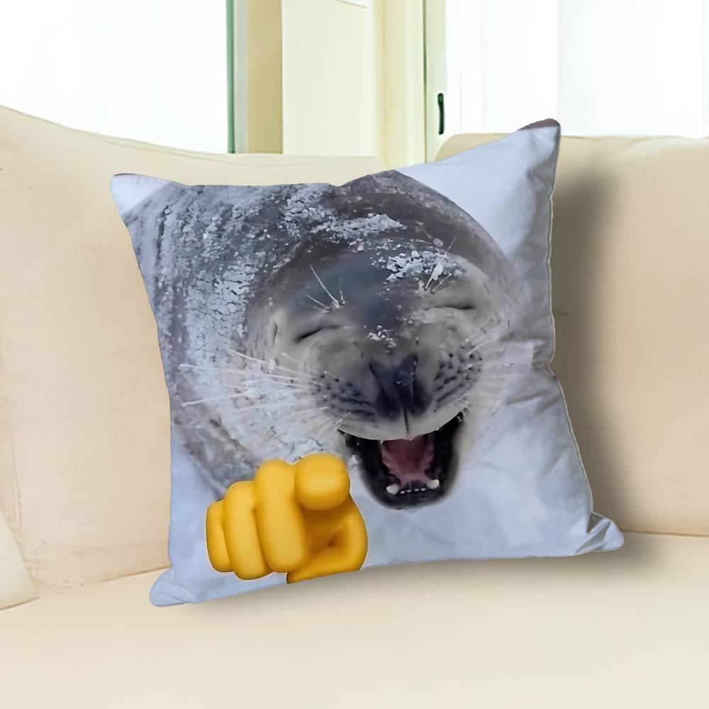 Funny S-Seal Sea Various Sizes Square Pillow Case For Car Home Bedchamber Decor Custom Valentine gift