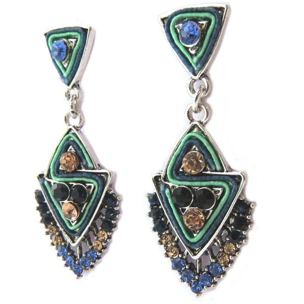 Les Trésors De Lily [P3672] - Designové náušnice 'Altaï' modrozelené