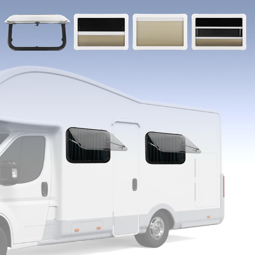 RV Push Out Window 700x450mm Double Layer UV Resistant Sound Heat Insulation External Exit Window wi