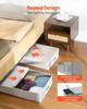 Under Bed Storage with Lids, 805 x 405 x 155 mm, 48L Large Underbed Clothes Storage Containers, Low Profile Gray Under Bed Drawer Shoe Organizer Bins