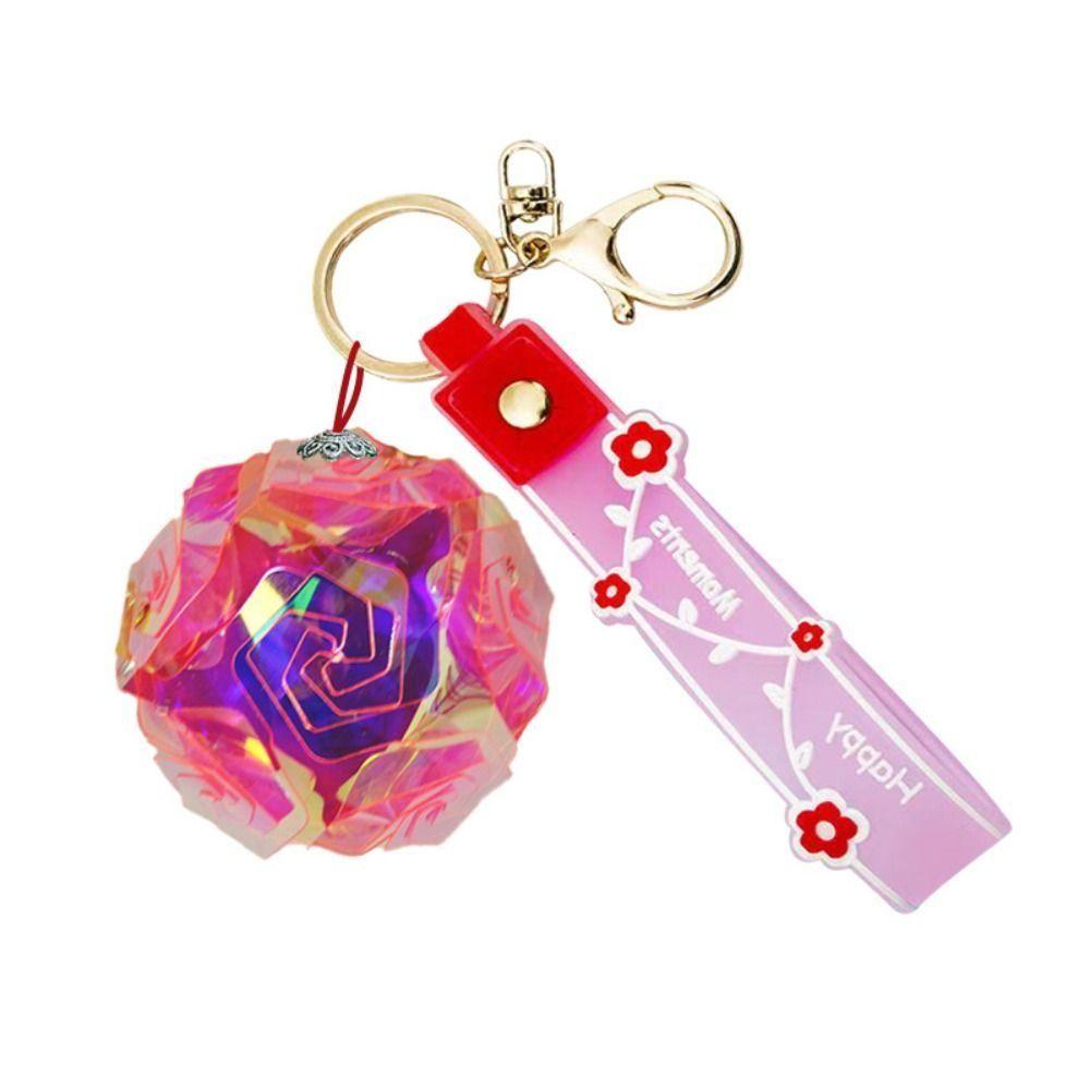 

Pendant Laser Small Pendant Light Keychain Flash Diy Pendant Flower Lantern Keyring Bag Accessories