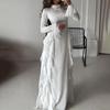 Women's Flare Sleeve Ruffle Dress Muslim Party Gowns Dubai Abaya Turkey Robe Elegant Female Robe Islamic Gown Autumn Fashion