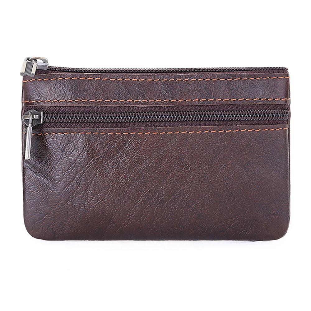 

Women Mini Storage Bag Cowhide Crazy Horse Leather Pocket Zero Purse Clutch Bag Wallet Coin Purse темный кофе