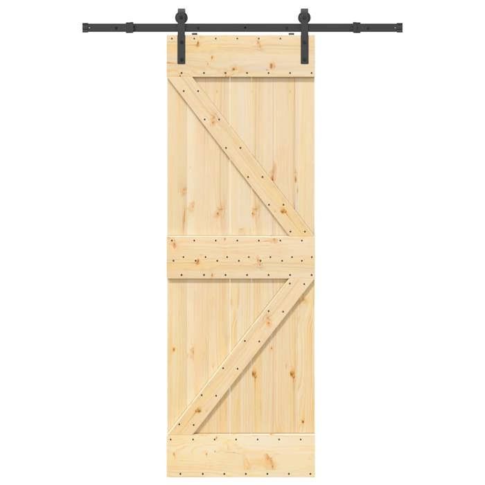 VidaXL Sliding Door and Hardware Kit 70x210 Cm Solid Pine 3332604