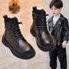 Stilvolle Kinder-Stiefel bis zur Wade aus Leder - Herbst/Winter Kollektion 2025 für Jungen und Mädchen, Warmes und Trendiges Ritter-Design.