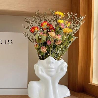 Hohe Qualität Boho Porträt Vase Minimalismus Kreative Vase Halbes Gesicht Porträt Dekoration Dekorativ