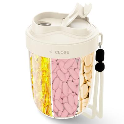 Weekly/7-Compartment Pill Organizer Travel Pill Case with Anti-Mix Design Portable Supplement Containe Pill Cup Bottle Organizer