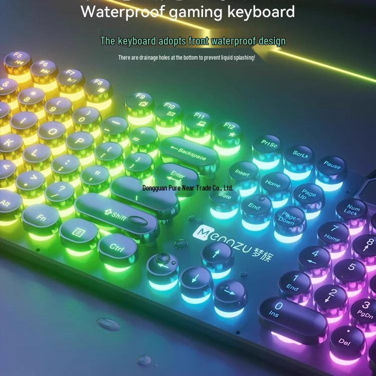 True Silent Mechanical-Feel Gaming Keyboard, Mouse & Headset Set