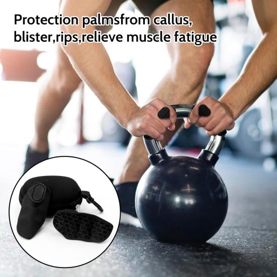 

1 Pair/1 Set Anti-Slip Silicone Workout Grips Men Women Hand Palm Protection Weight Lifting Dumbbell Deadlift Pull-Up Grippers Gym 1Pair чорний