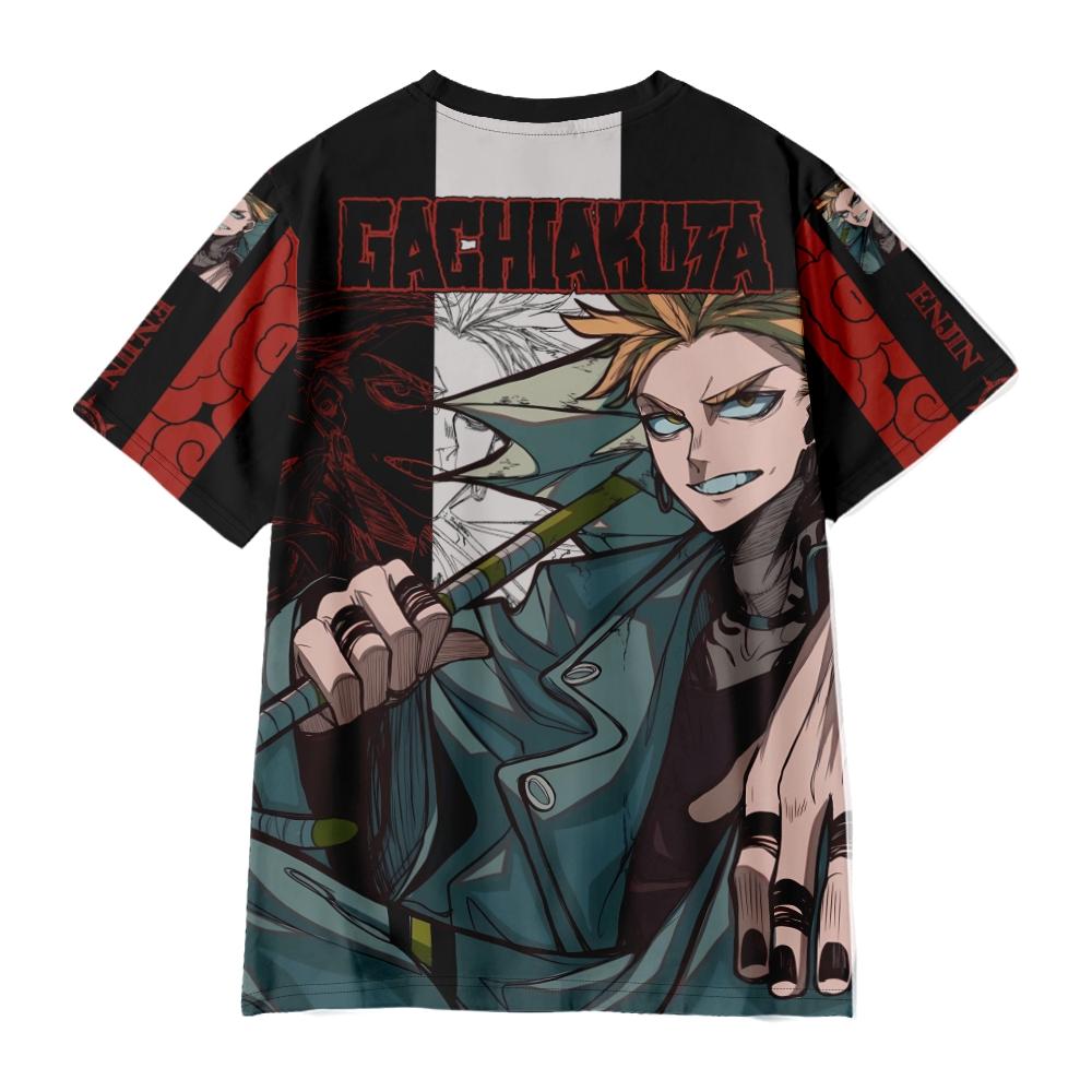 Women Men's T-shirts GACHI AKUTA Anime Printed O-Neck Oversized Short Sleeves Fashion Mens Clothing Streetwear