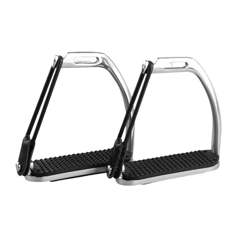 

Solid Single Piece Cast Metal Foot Rests For Equine Use With Reflective Finish And tight hold S/M