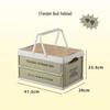 Folding Camping Storage Box with Wooden Lid & Handle